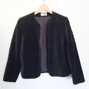 Vintage RRRRRUSS Jacket 10 Black Velvet Evening Cocktail Retro 80s 90s